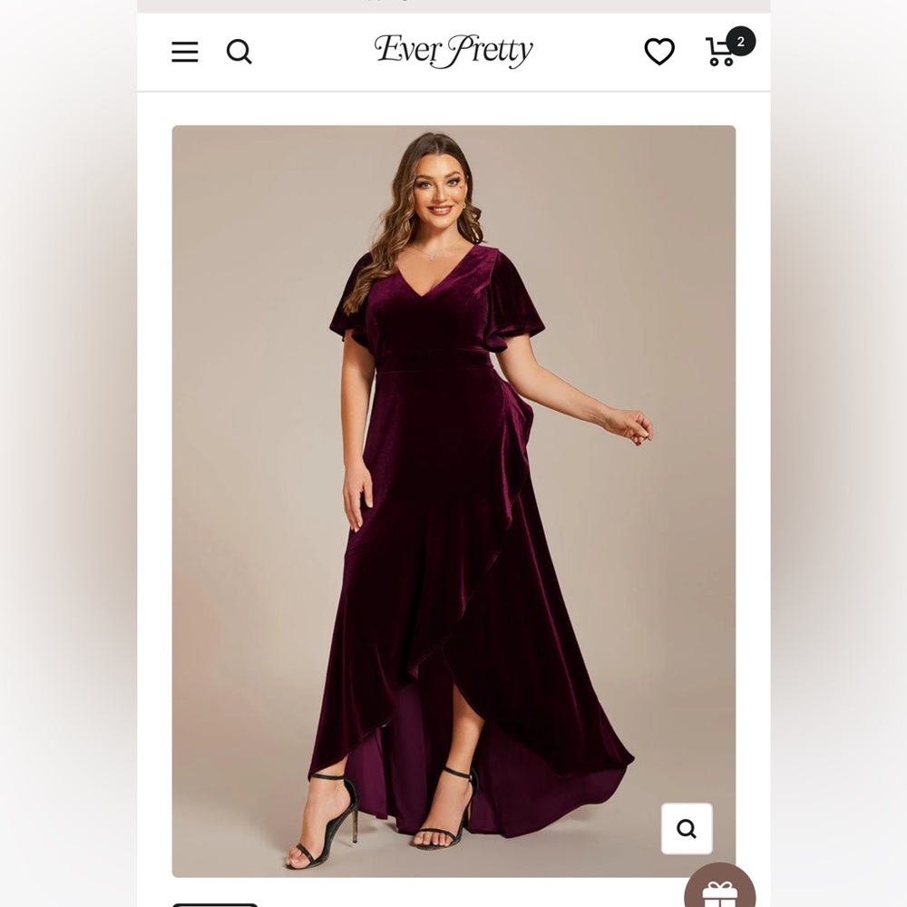 Ever Pretty Deep Purple High Low Dress